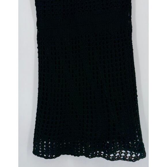 NEW Anthropologie Line & Dot Crochet Dress Black Large Lined Cut Out Back Accent - Picture 2 of 9